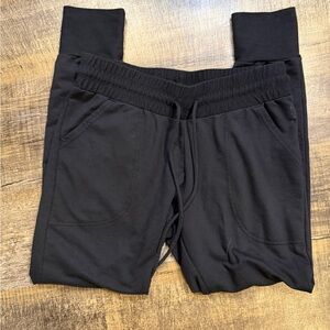 Free People Black Cozy Drawstring Joggers